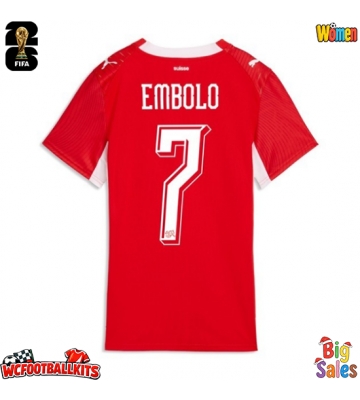 Switzerland Breel Embolo #7 Replica Home Stadium Shirt for Women World Cup 2026 Short Sleeve